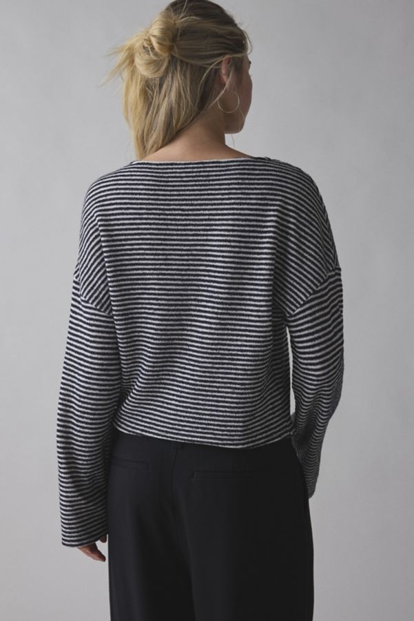 Slide View: 2: Urban Renewal Remnants French Terry Stripe Knit Drippy Sleeve Top