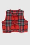 Thumbnail View 1: Reworked Woolen Plaid Tie Vest 01