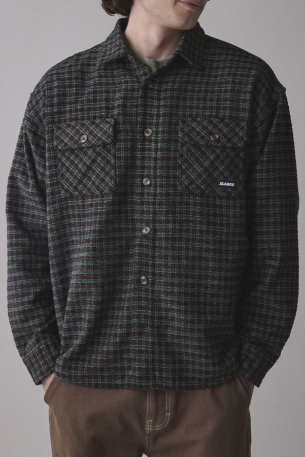 Slide View: 1: XLARGE Plaid Long Sleeve Shirt