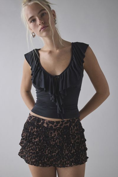 Kimchi Blue Jada Ruffle Scoop Neck Jersey Knit Top