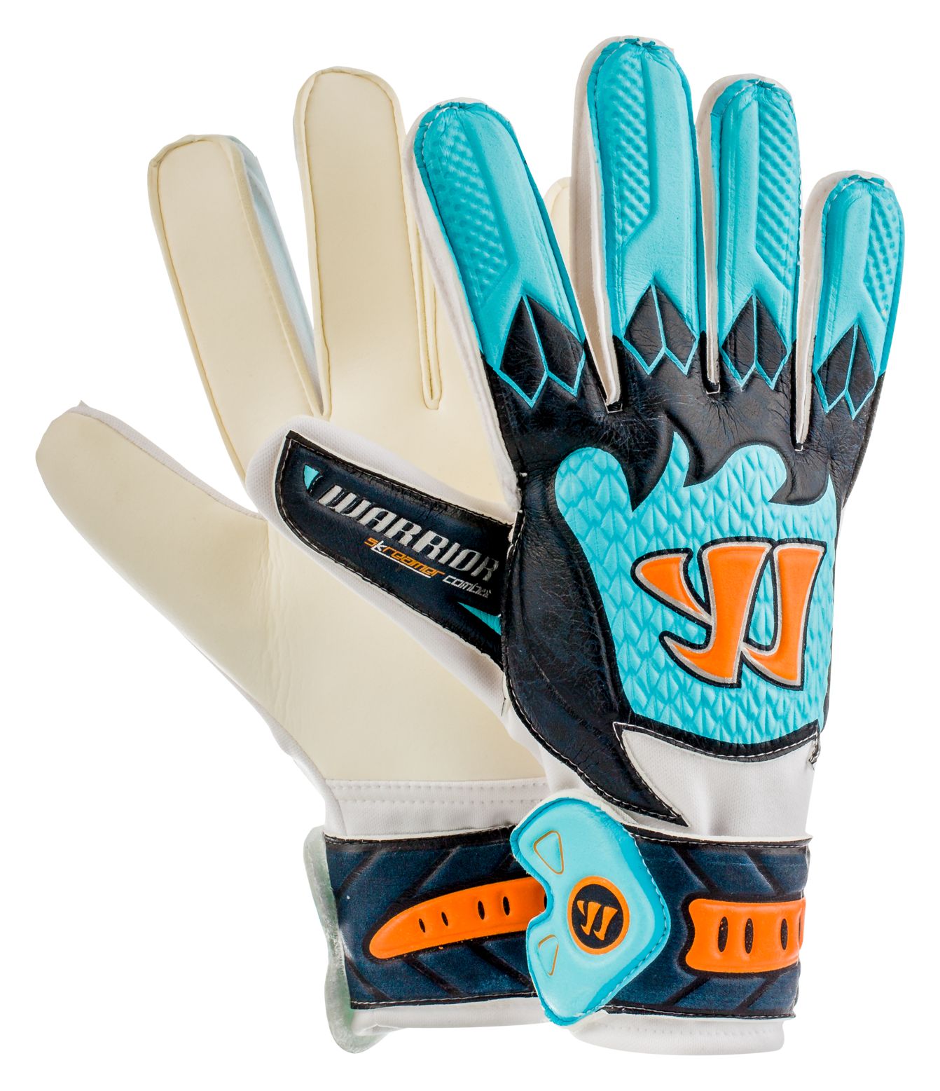 Skreamer Combat Goalkeeper Gloves, White with Blue Radiance & Insignia Blue image number 0