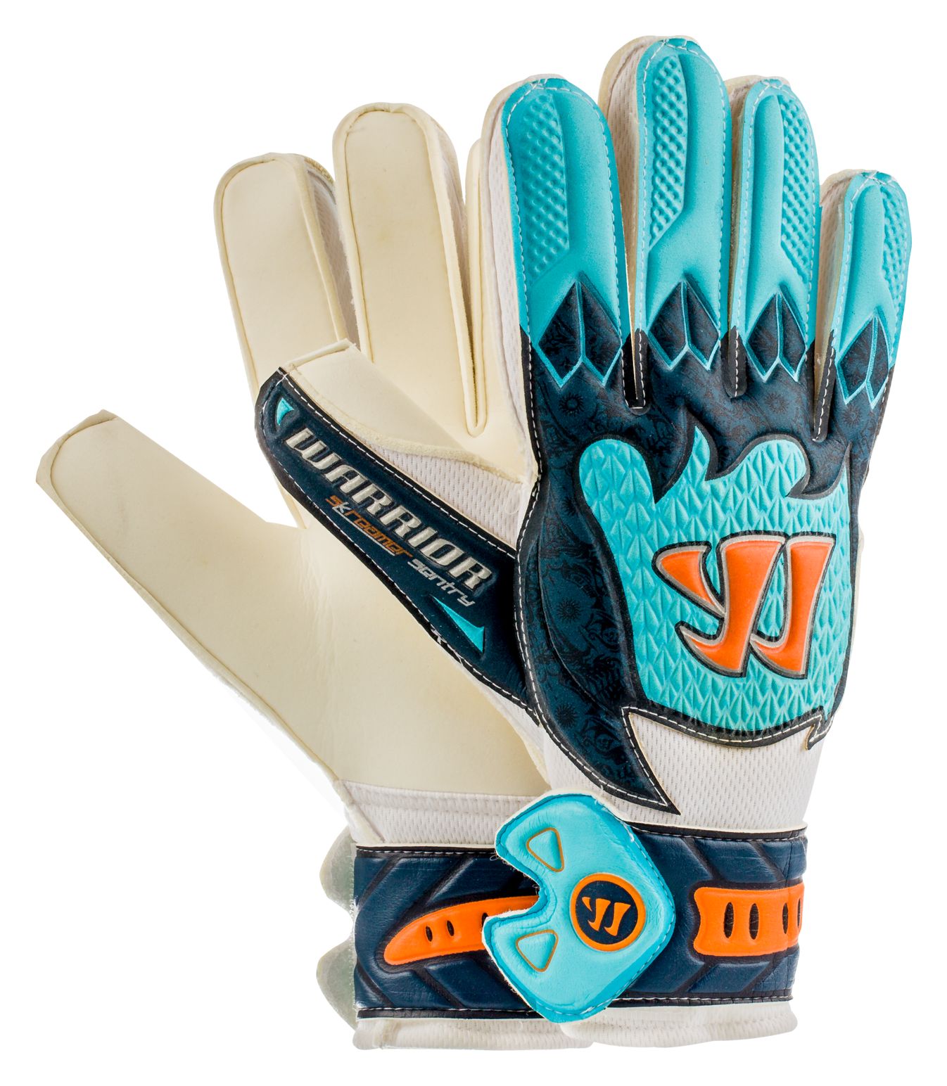 Skreamer Sentry Goalkeeper Gloves, White with Blue Radiance & Insignia Blue image number 1