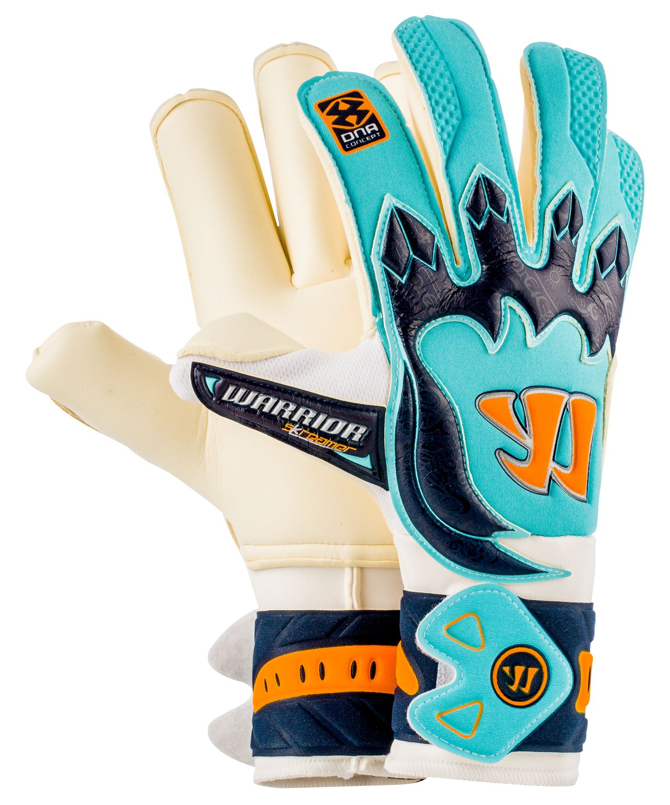 Skreamer AQ Roll Goalkeeper Gloves, White with Blue Radiance & Insignia Blue image number 1