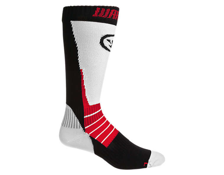 Dynasty AX2 Hockey Socks, White with Black & Red image number 1