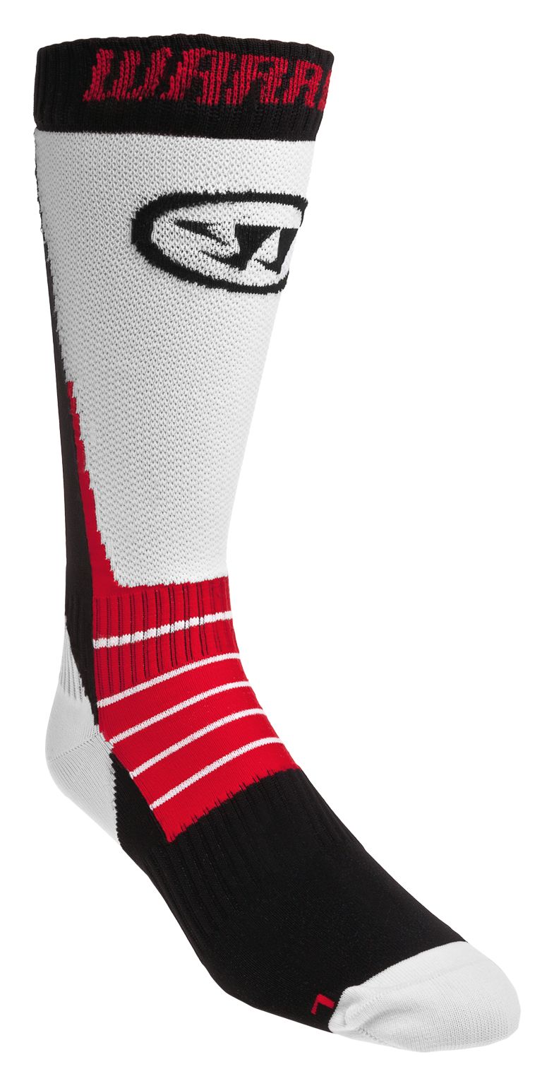 Dynasty AX2 Hockey Socks, White with Black & Red image number 0