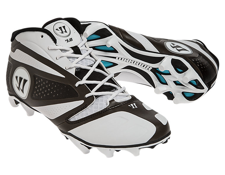 Burn 7.0 Mid Cleat, White with Black image number 3