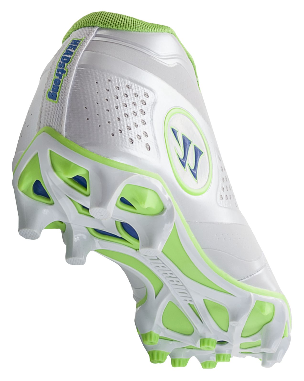 Burn 7.0 Headstrong Mid Cleat, White with Neon Green & Neon Blue image number 2