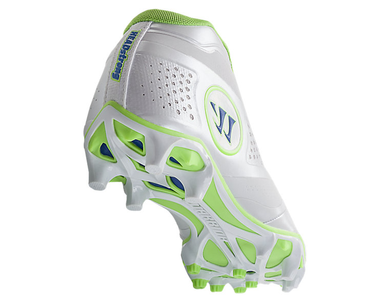 Burn 7.0 Headstrong Mid Cleat, White with Neon Green & Neon Blue image number 2