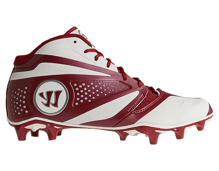 Burn 7.0 Mid Cleat, Maroon with White image number 0