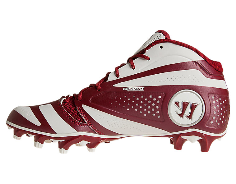 Burn 7.0 Mid Cleat, Maroon with White image number 1