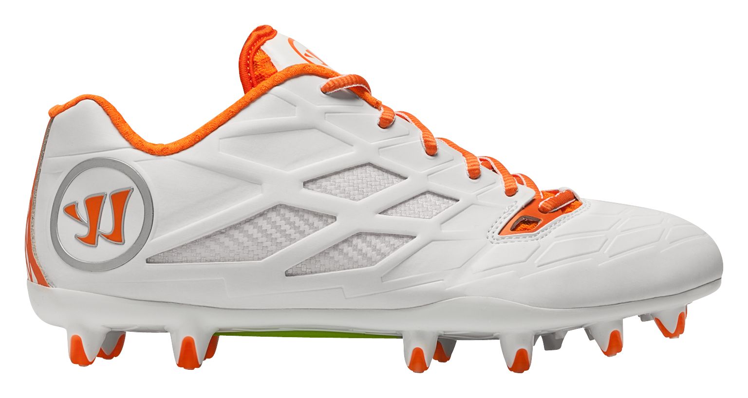 Burn 8.0 Low Cleat, White with Orange image number 0