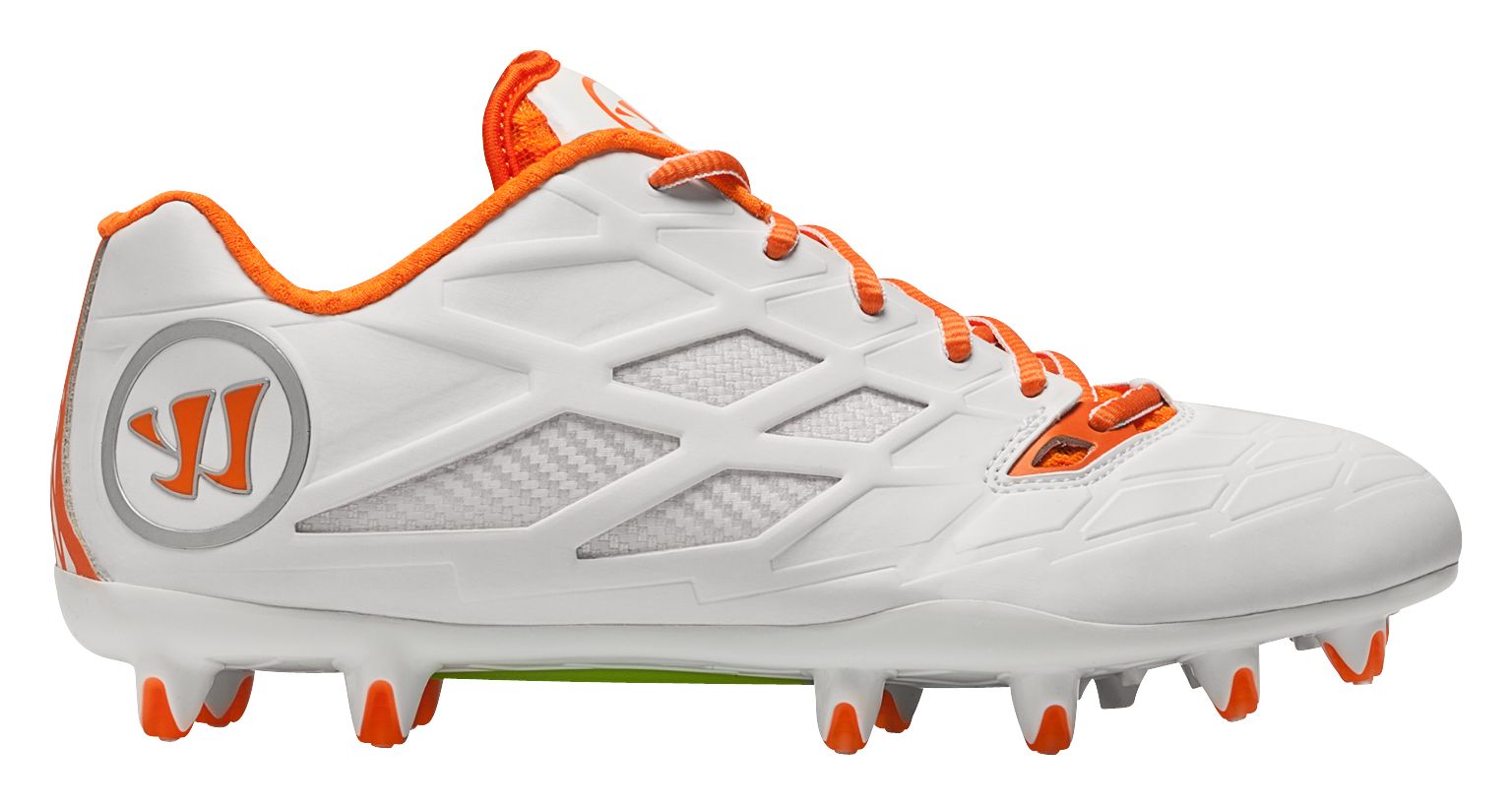 Burn 8.0 Low Cleat, White with Orange image number 0