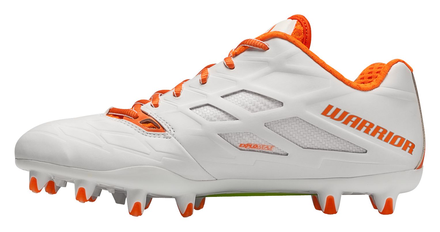 Burn 8.0 Low Cleat, White with Orange image number 1