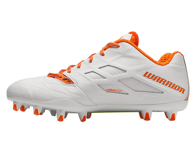 Burn 8.0 Low Cleat, White with Orange image number 1