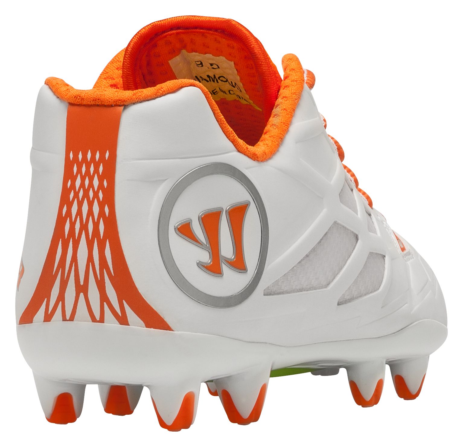 Burn 8.0 Low Cleat, White with Orange image number 2