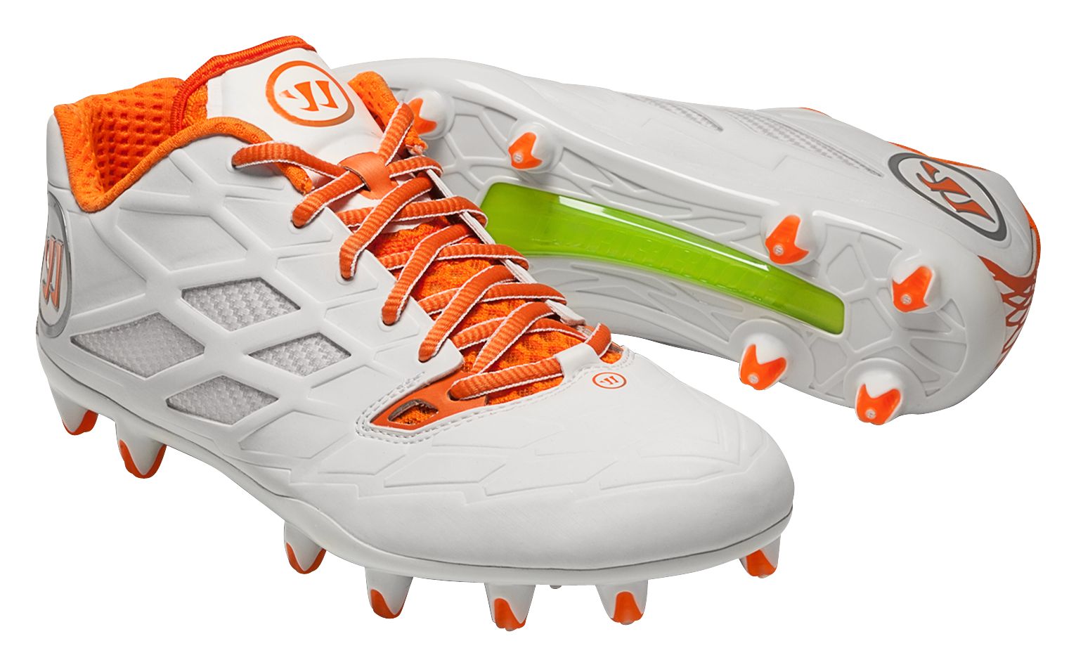 Burn 8.0 Low Cleat, White with Orange image number 3