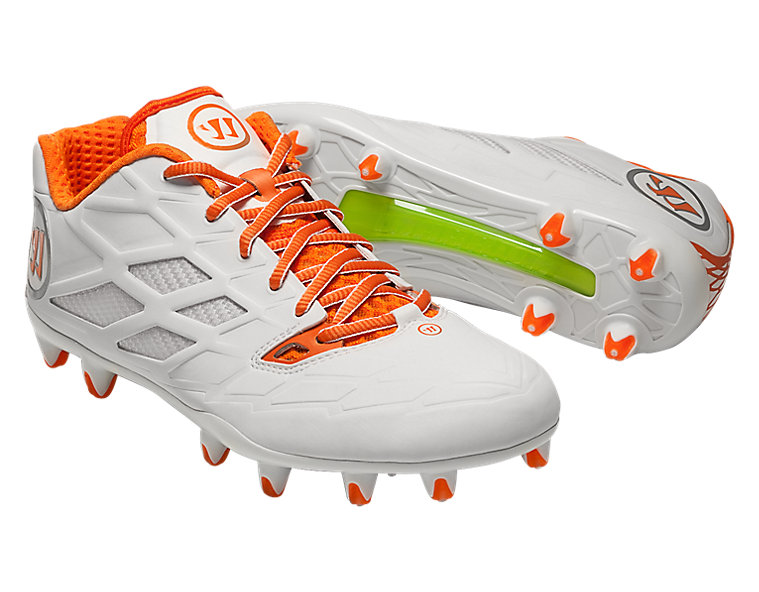 Burn 8.0 Low Cleat, White with Orange image number 3