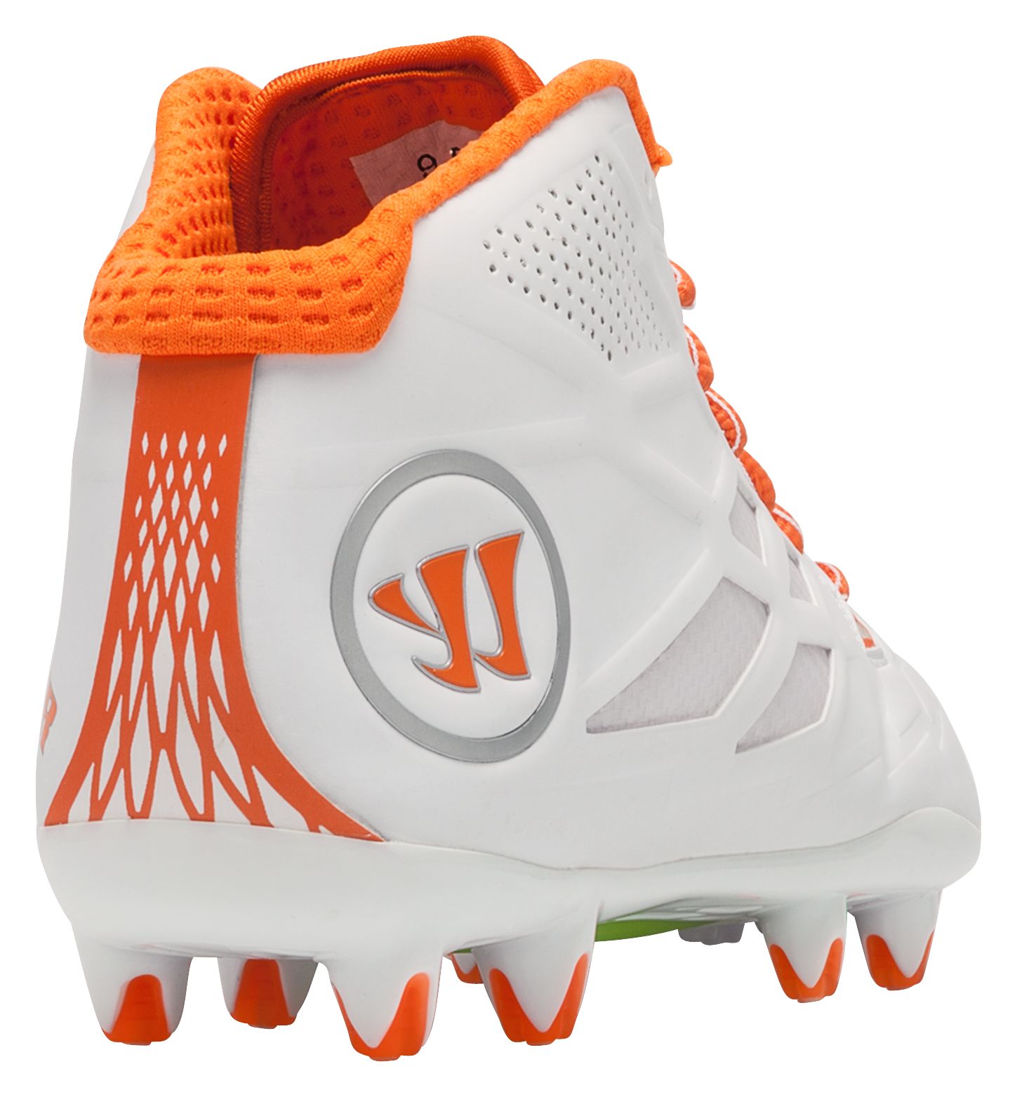 Burn 8.0 Mid Cleat, White with Orange image number 2