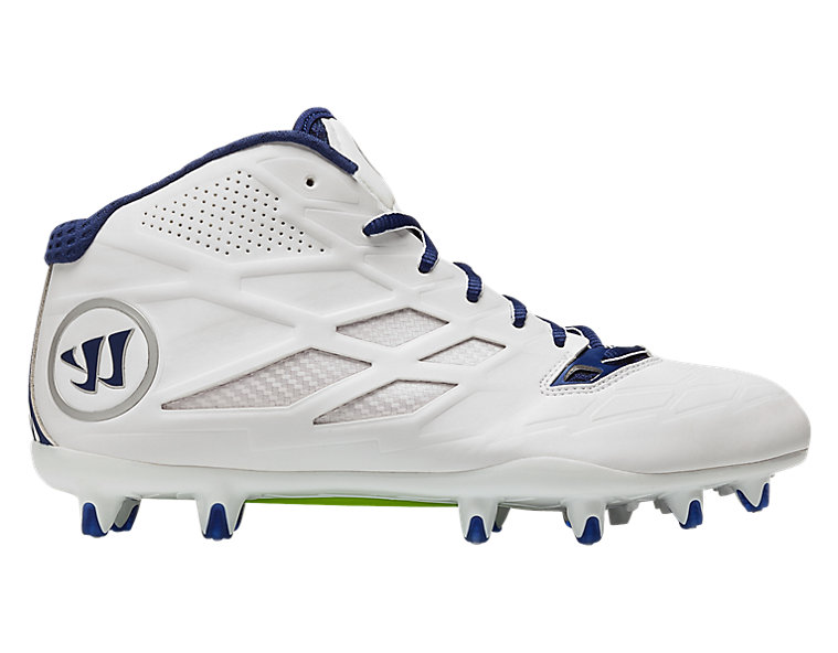 Burn 8.0 Mid Cleat, White with Blue image number 0