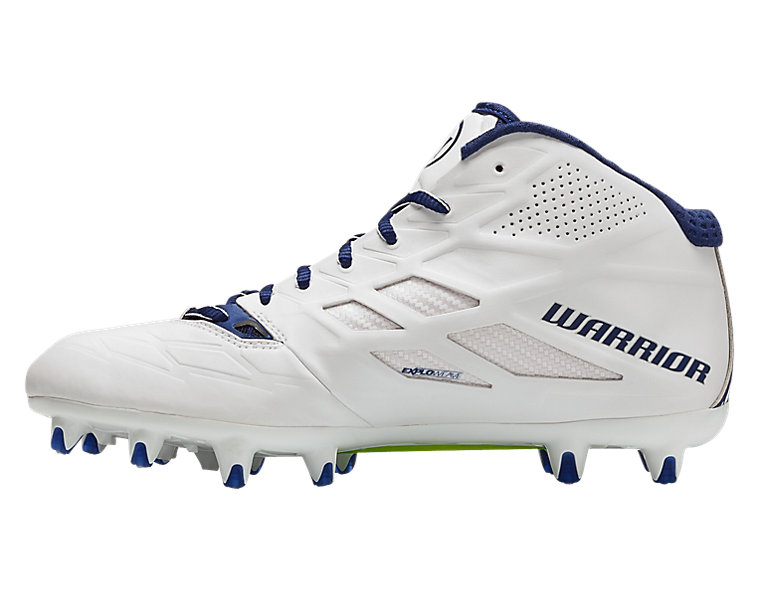 Burn 8.0 Mid Cleat, White with Blue image number 1