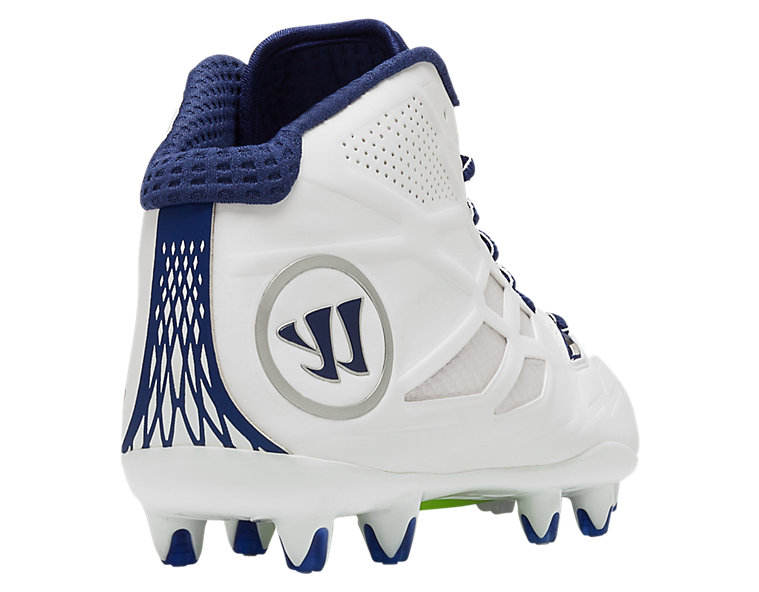 Burn 8.0 Mid Cleat, White with Blue image number 2