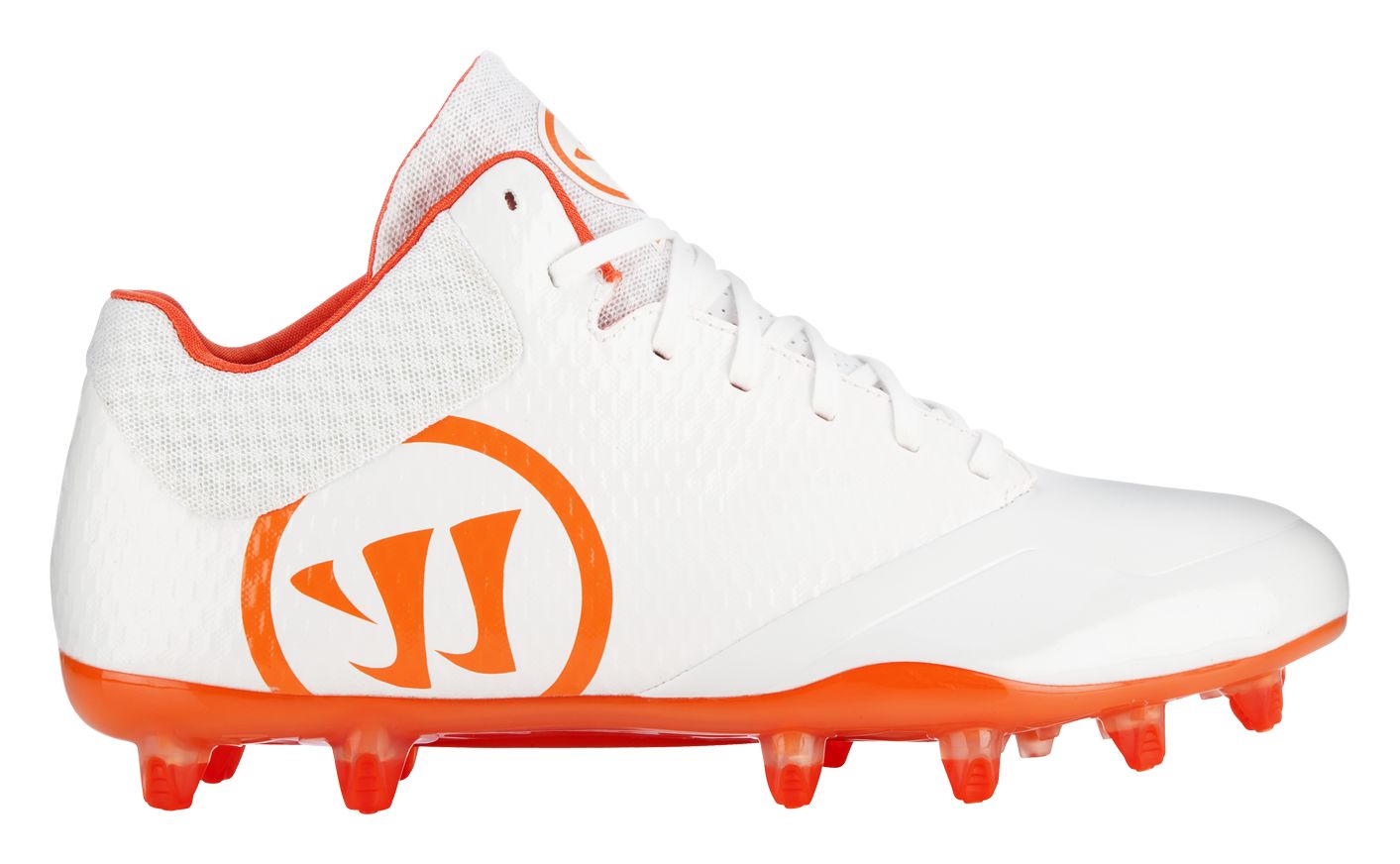 Burn 9.0 Mid Cleat, White with Orange image number 0