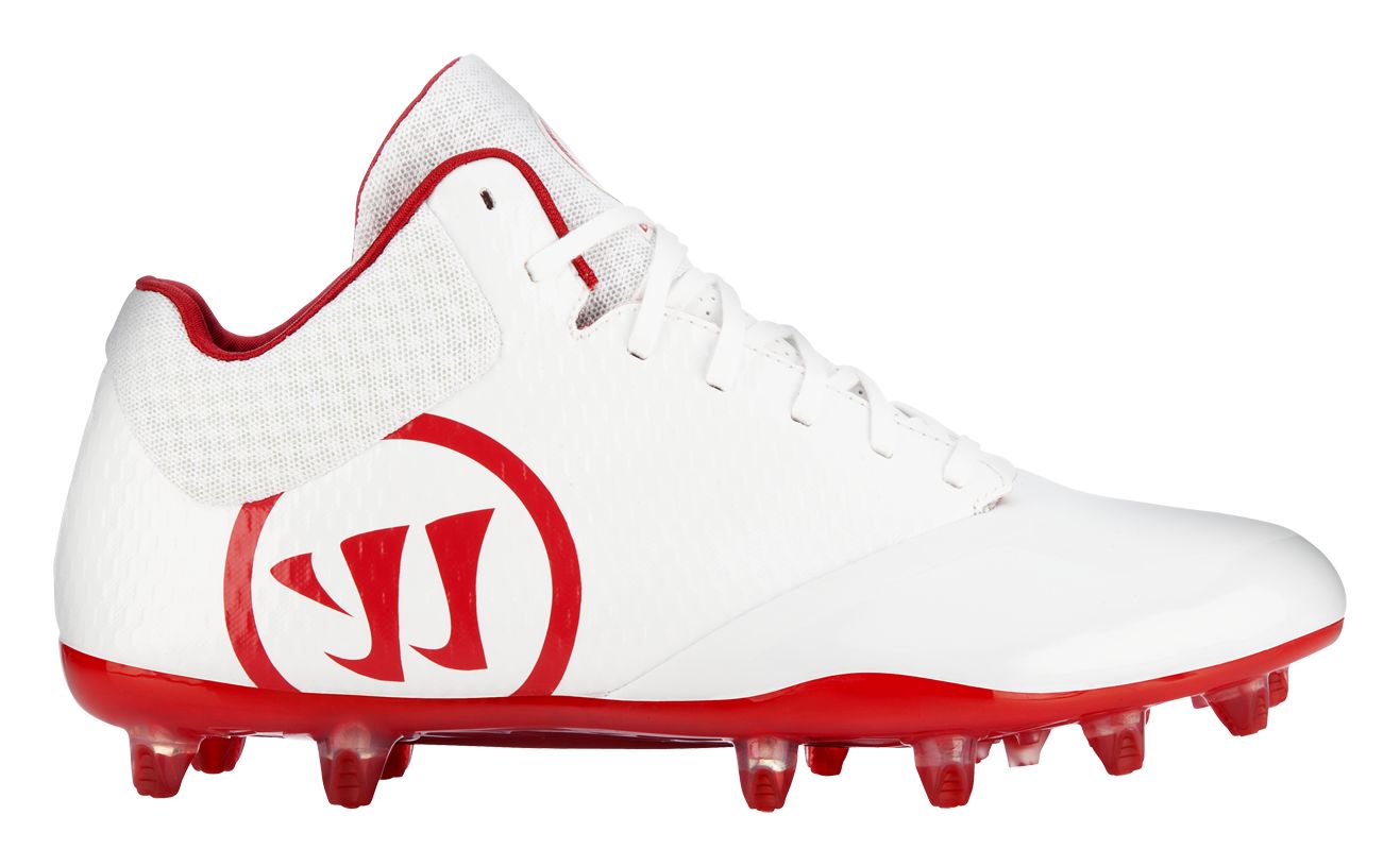 Burn 9.0 Mid Cleat, White with Red image number 0