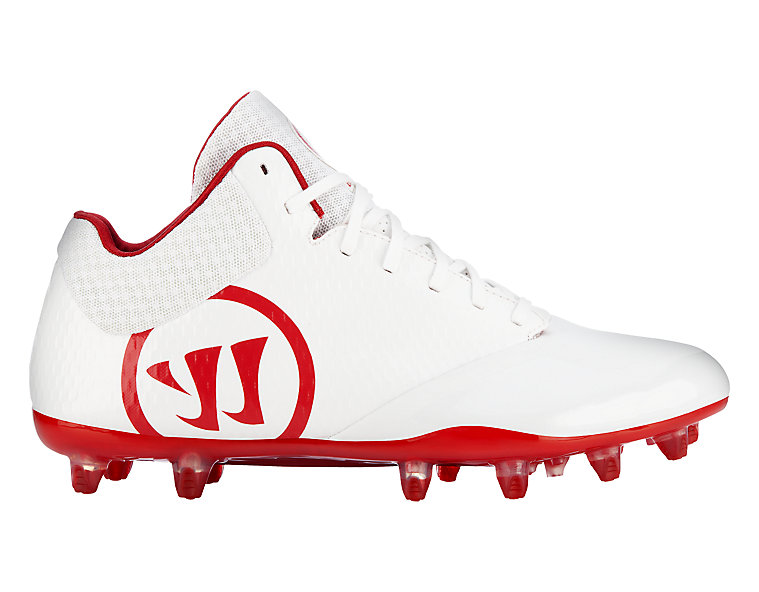 Burn 9.0 Mid Cleat, White with Red image number 0