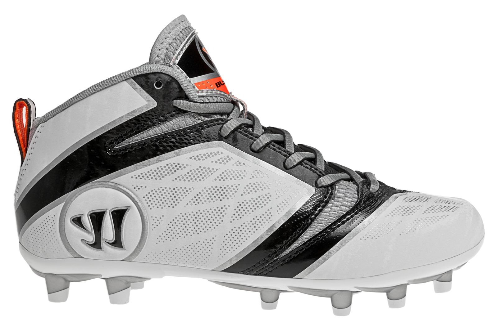 Youth Burn Speed 6.0 Jr. Cleat, White with Black image number 1