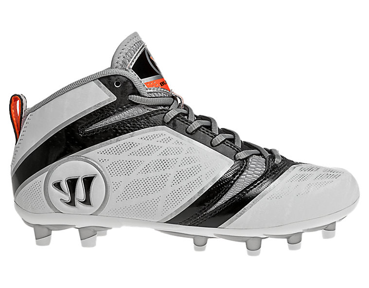 Youth Burn Speed 6.0 Jr. Cleat, White with Black image number 1
