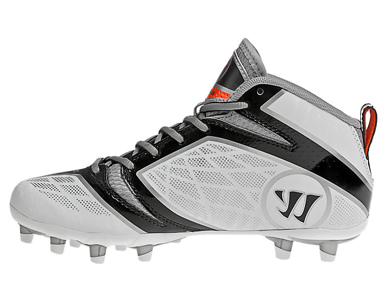 Youth Burn Speed 6.0 Jr. Cleat, White with Black image number 3