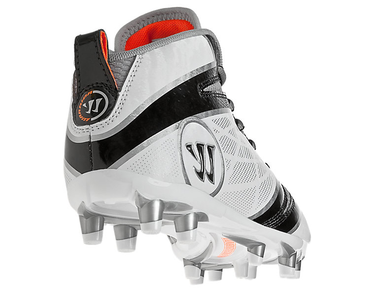 Youth Burn Speed 6.0 Jr. Cleat, White with Black image number 4