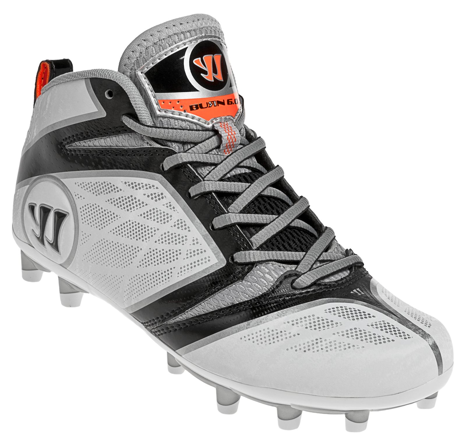 Youth Burn Speed 6.0 Jr. Cleat, White with Black image number 6