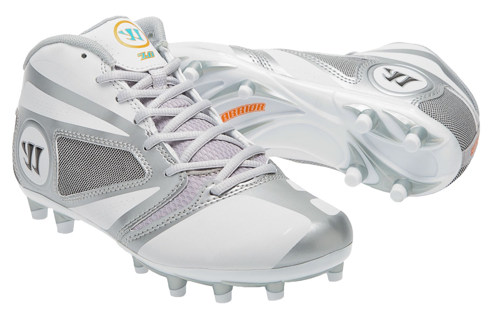 Burn 7.0 Jr. Cleat, White with Silver image number 3