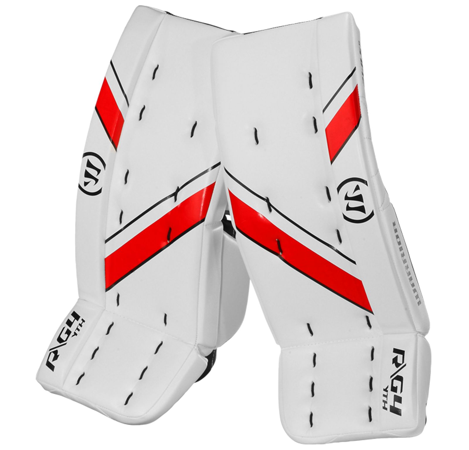 G4 YTH Leg Pad, White with Black & Red image number 0