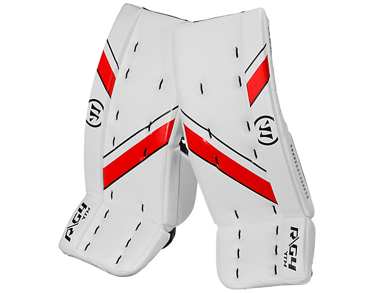 G4 YTH Leg Pad, White with Black & Red image number 0