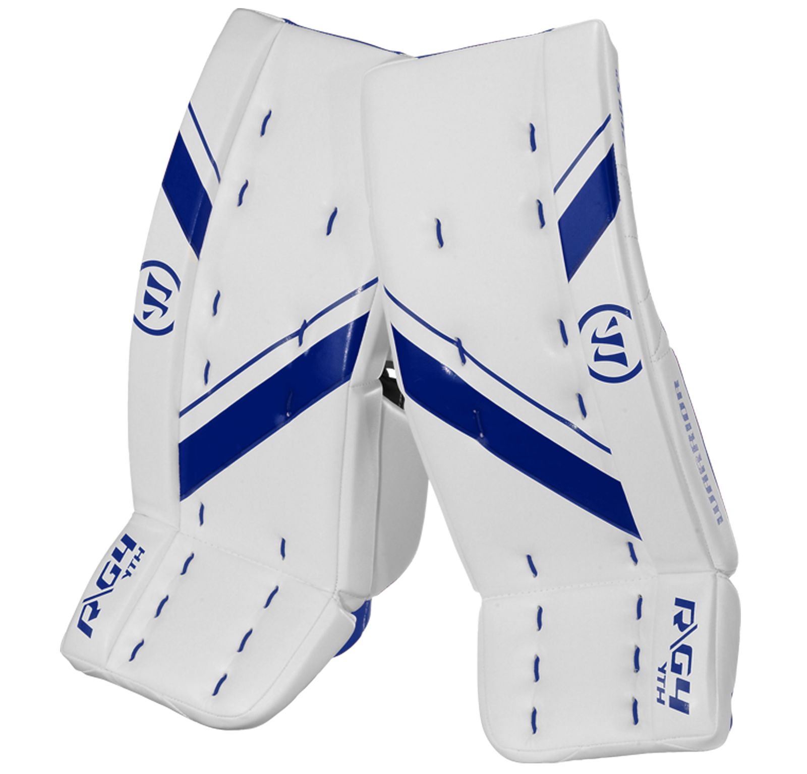 G4 YTH Leg Pad, White with Royal Blue image number 0