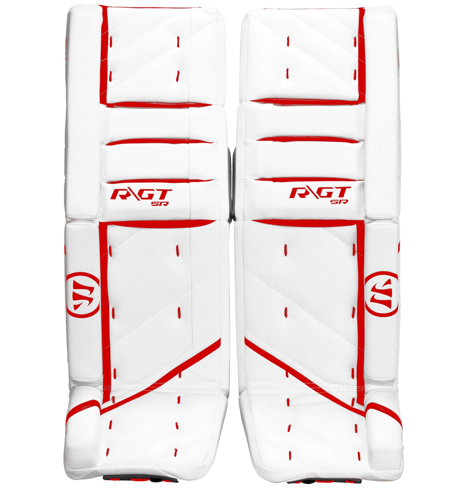 Ritual GT SR Leg Pads, White with Red image number 0