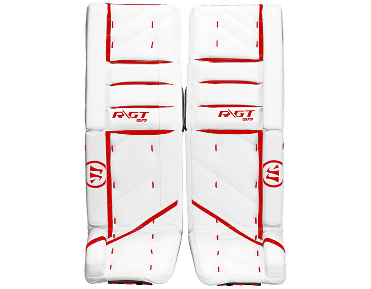 Ritual GT SR Leg Pads, White with Red image number 0