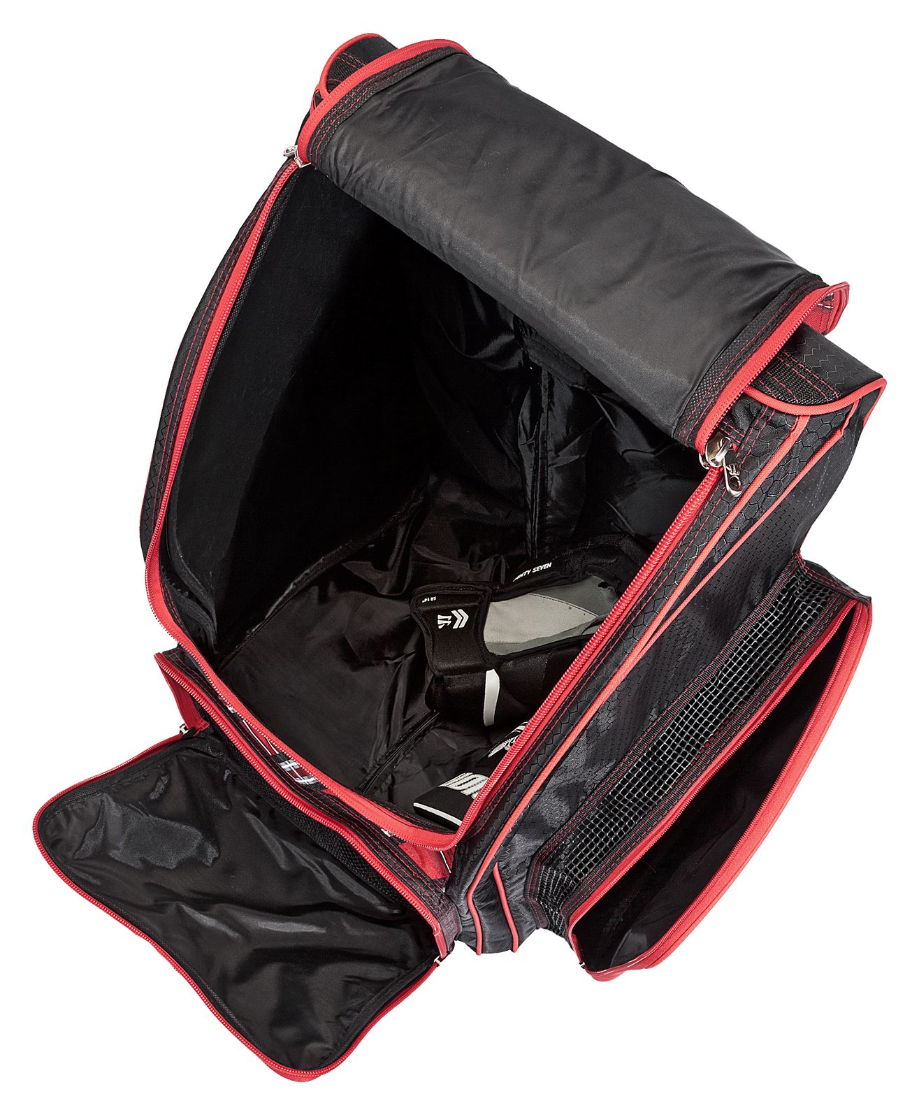 Vandal Roller Backpack, Black with Red &amp; Grey image number 3