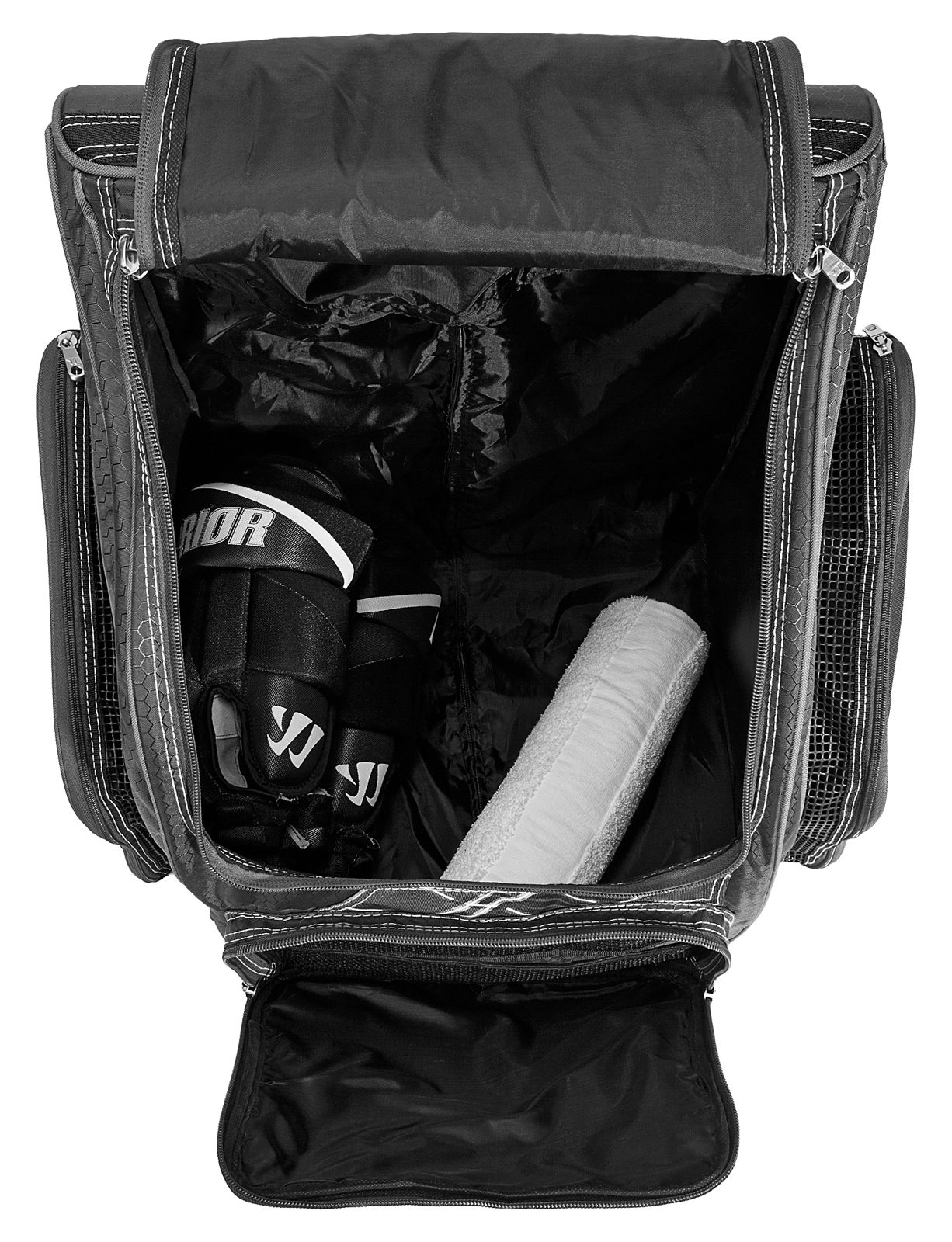 Vandal Roller Backpack, Black with White &amp; Grey image number 3