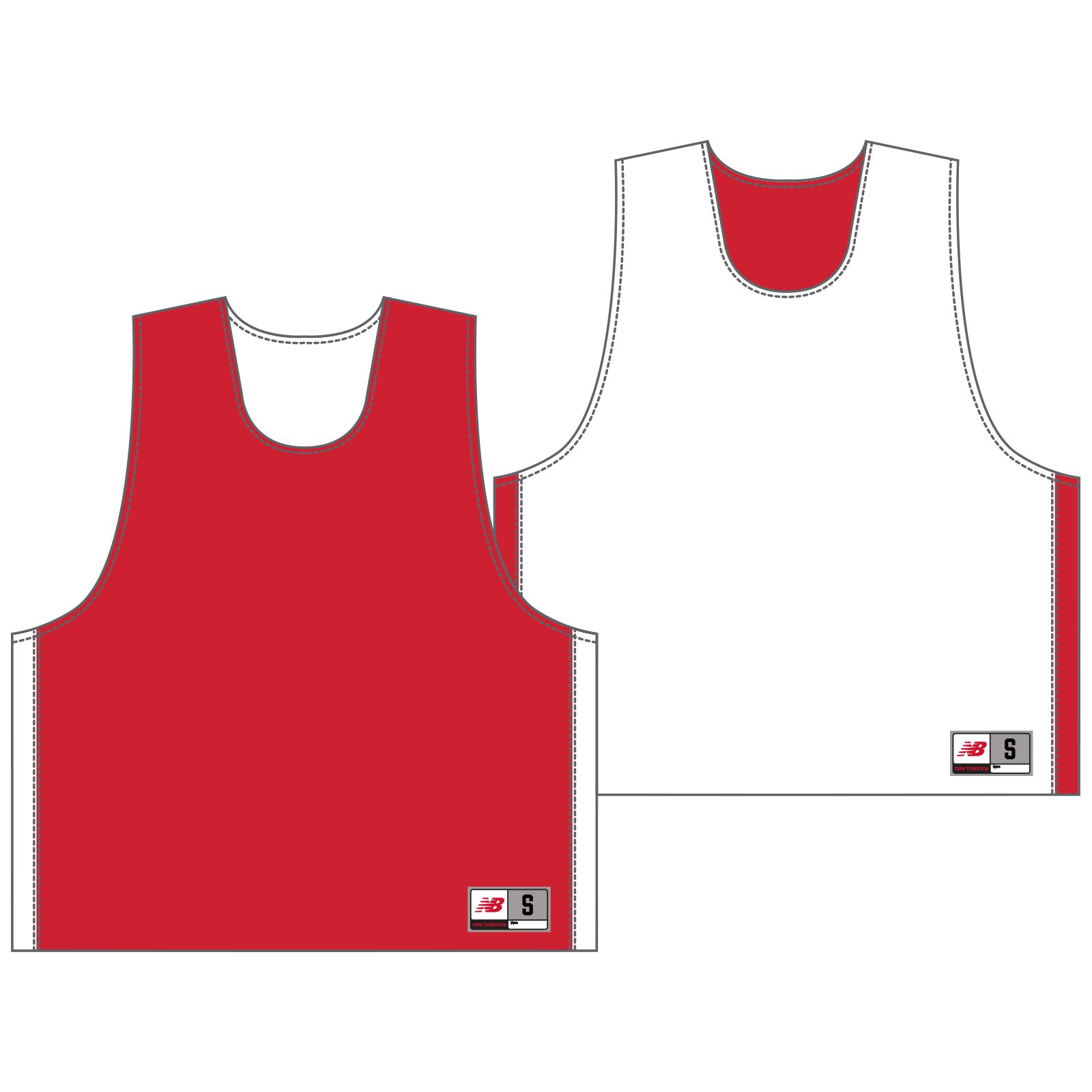 Men's Elite Pinnie Tier 2, Red with White image number 0