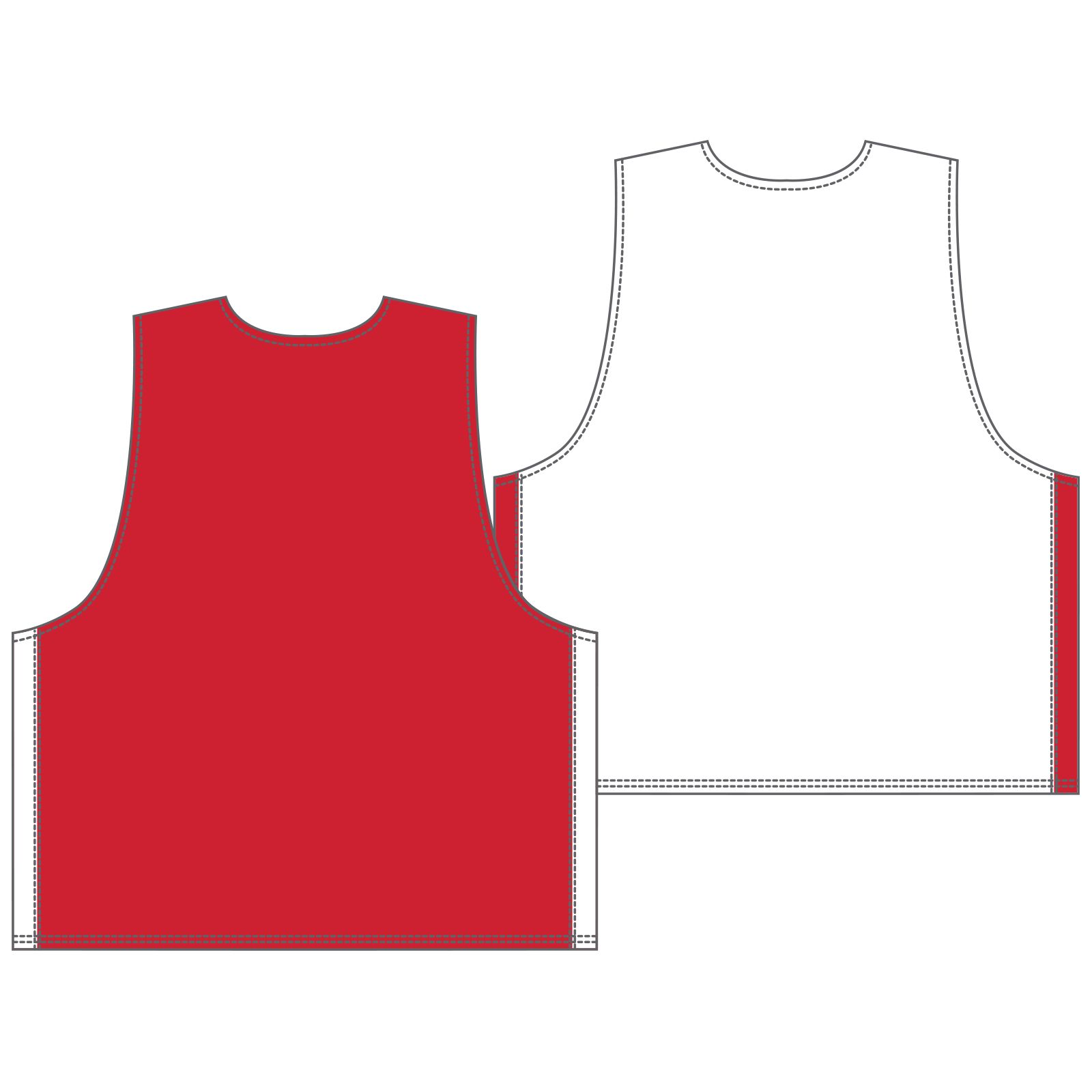 Men's Elite Pinnie Tier 2, Red with White image number 1