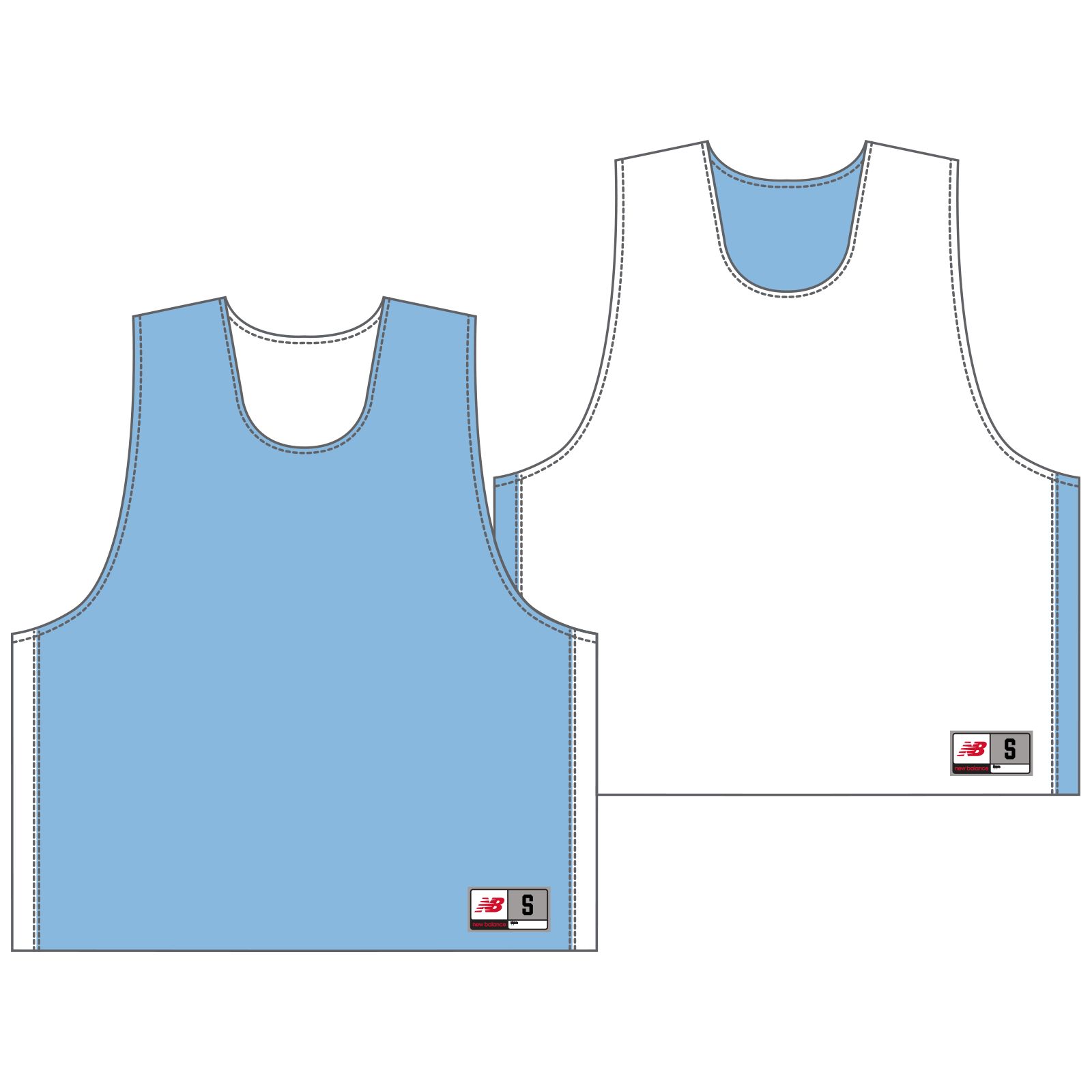 Youth Elite Pinnie, Carolina Blue with White image number 0