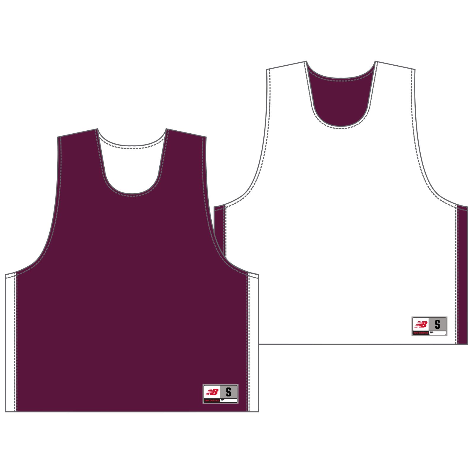 Youth Elite Pinnie, Maroon with White image number 0