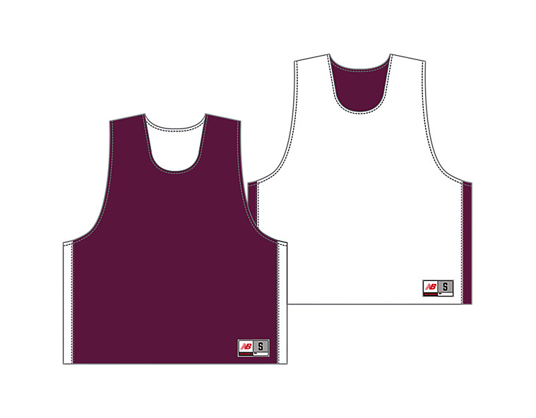 Youth Elite Pinnie, Maroon with White image number 0