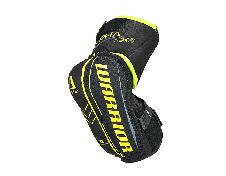 Alpha QX3 JR Elbow Pads, Black with Yellow & Grey image number 0
