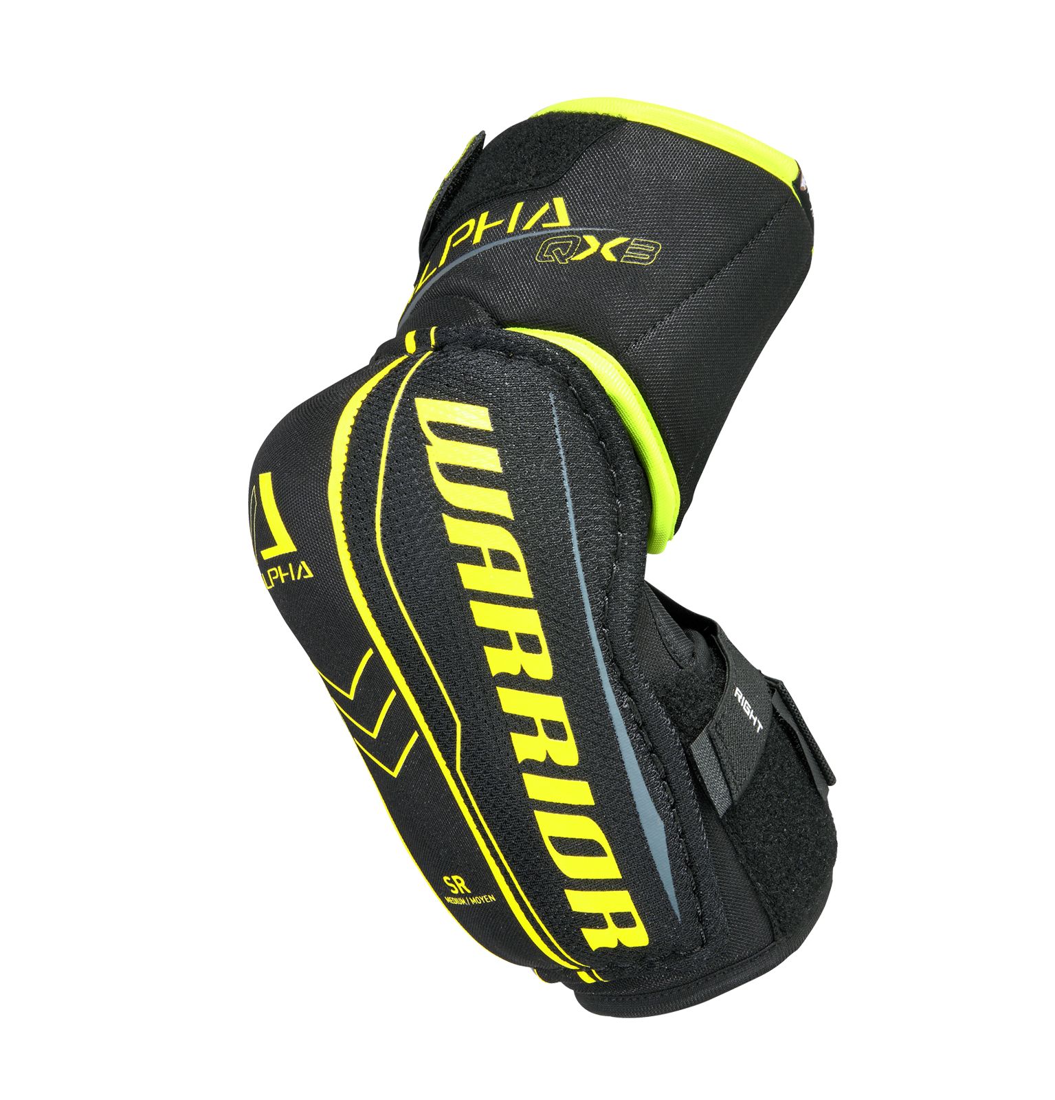 Alpha QX3 SR Elbow Pads, Black with Yellow & Grey image number 0