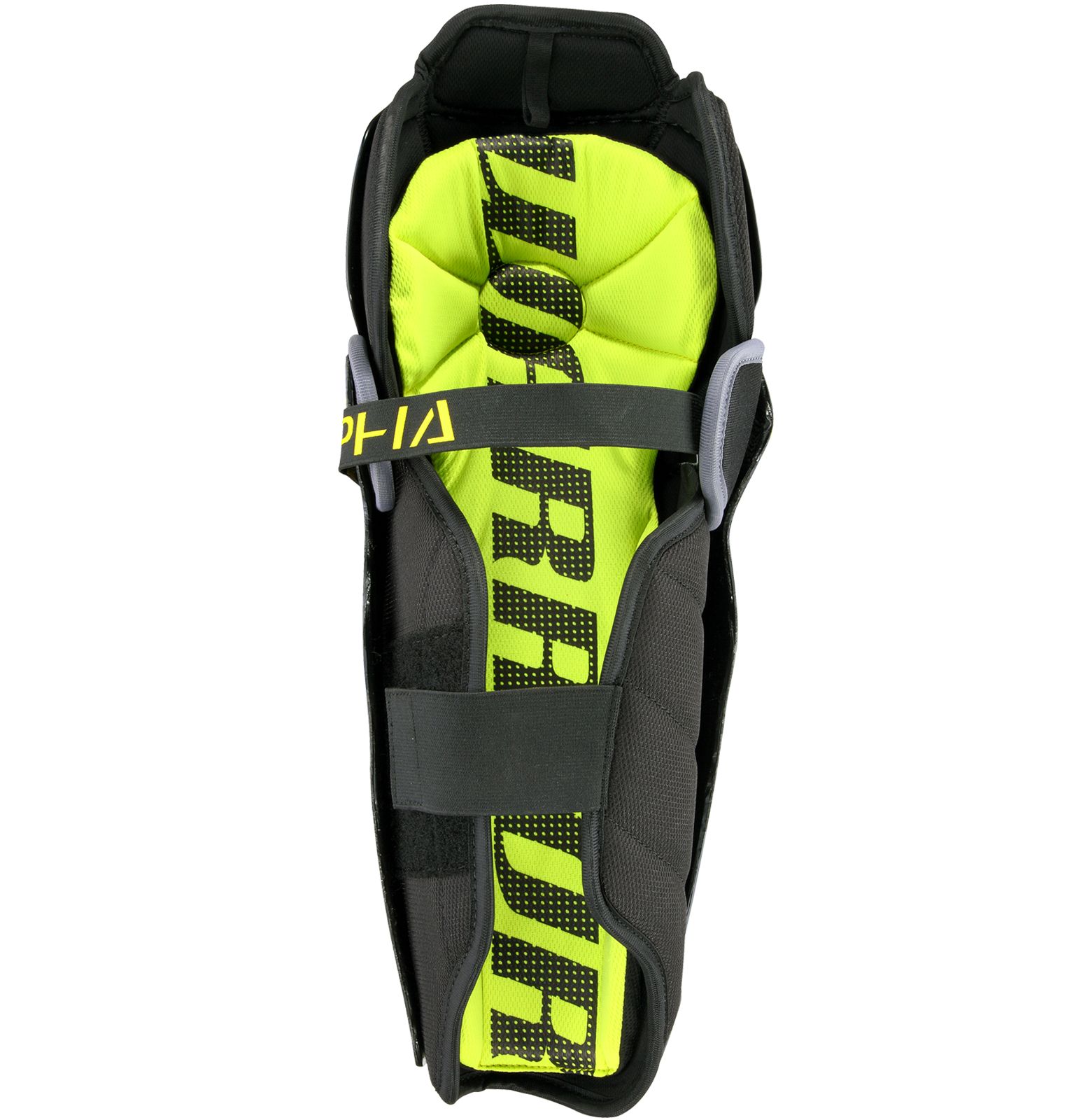Alpha QX3 JR Shin Guards, Black with Yellow & Grey image number 1