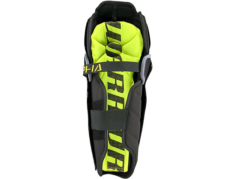Alpha QX3 JR Shin Guards, Black with Yellow & Grey image number 1